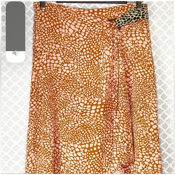 EUC Anthropologie Faux Wrap Buckle Midi Skirt - Picture 2 of 8